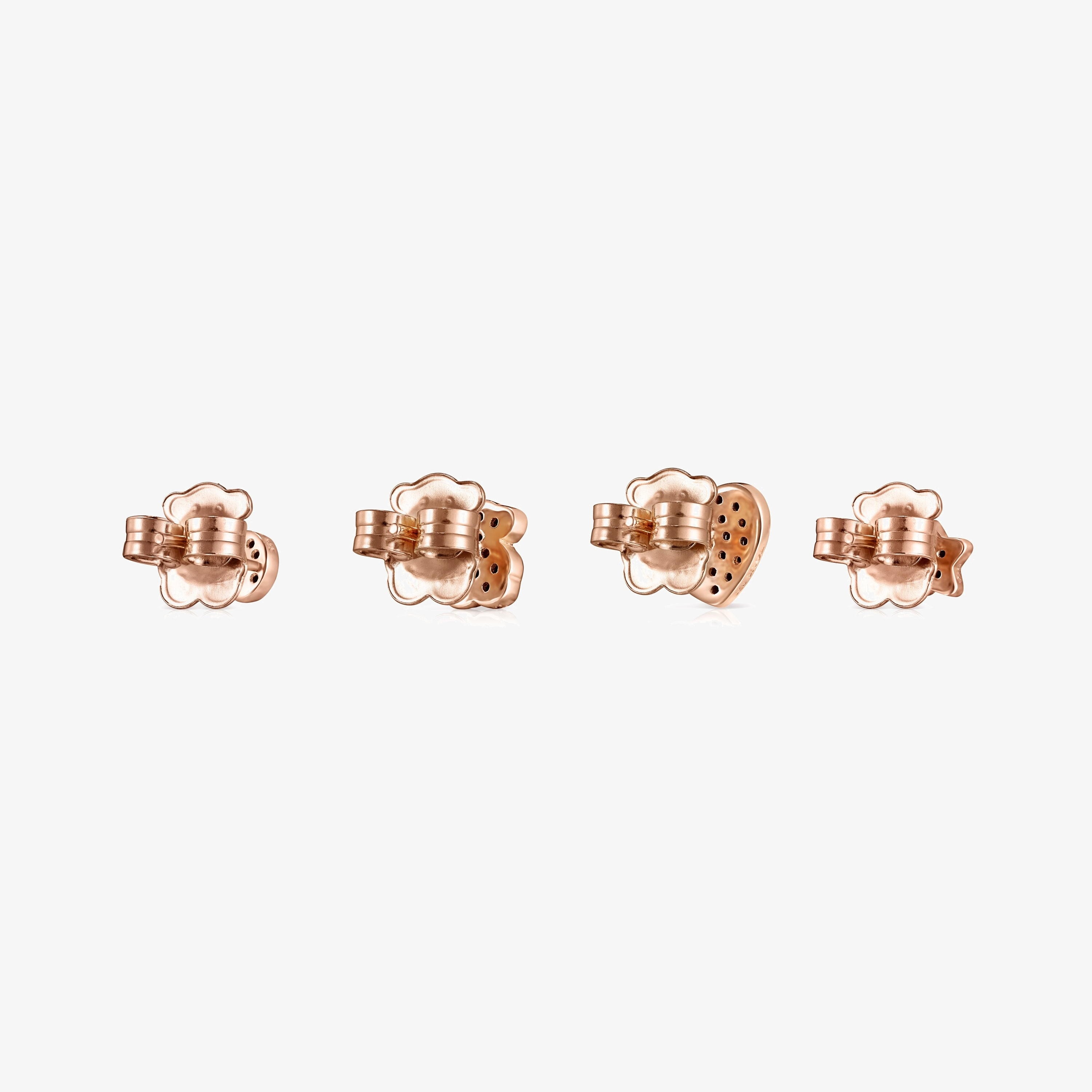 Pack of Motif Earrings in Rose 18K gold vermeil with Spinels 0,45 - 0,85 cm