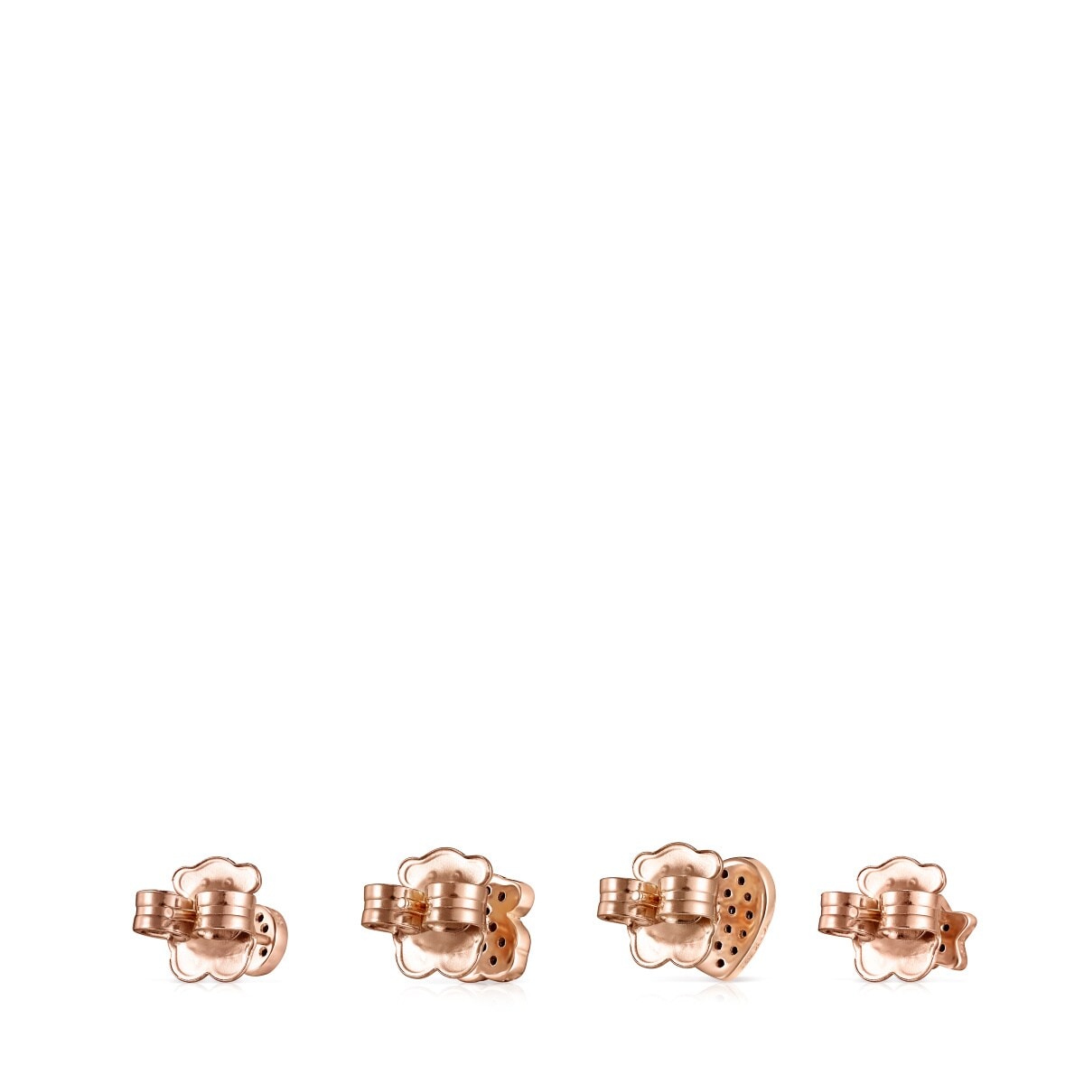 Pack de Pendientes con baño de oro rosa 18 kt sobre plata y espinelas 0,45 - 0,85 cm Motif