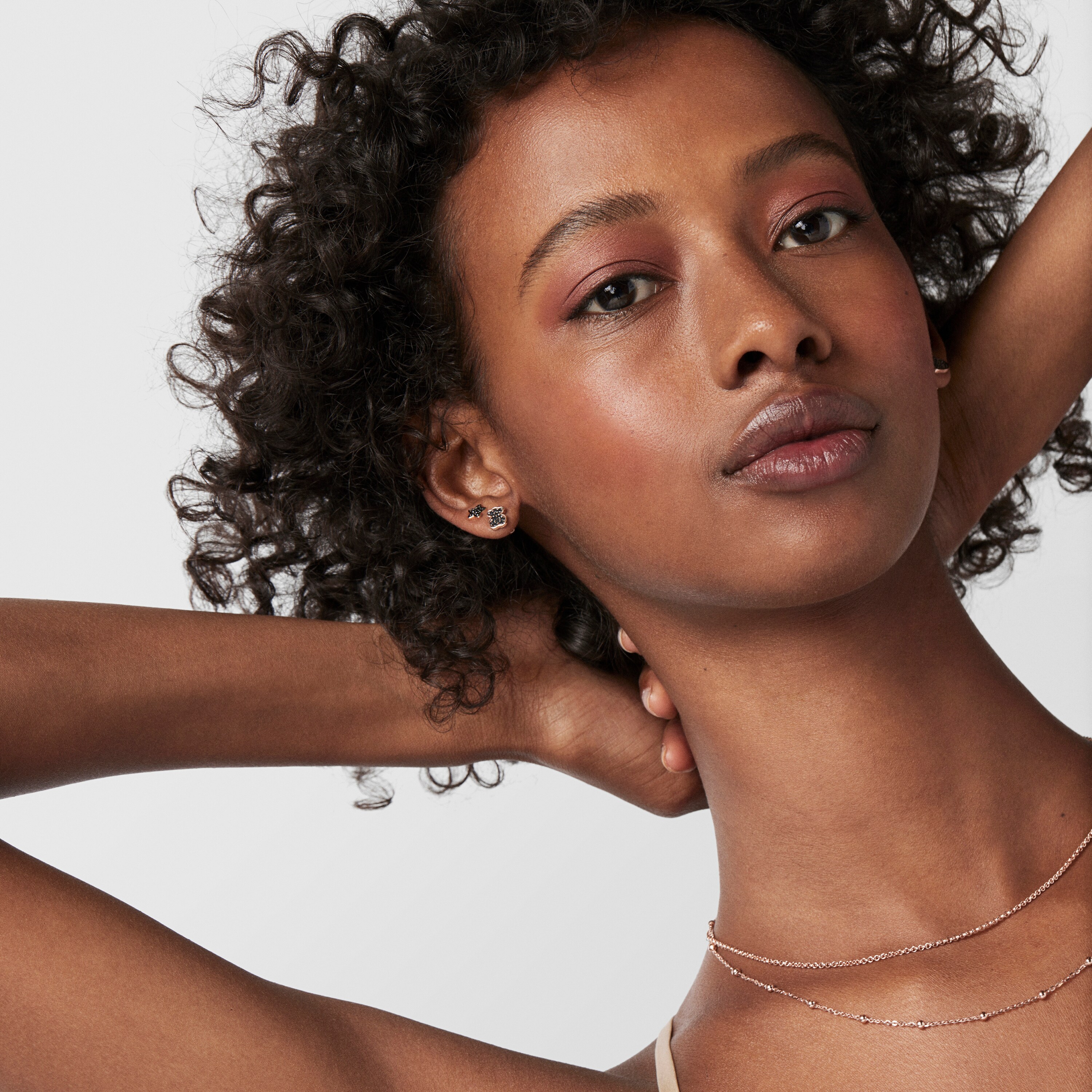 Pack of Motif Earrings in Rose 18K gold vermeil with Spinels 0,45 - 0,85 cm