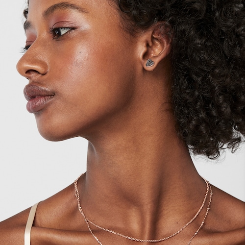 Pack of Motif Earrings in Rose Silver Vermeil with Spinels 0,45 - 0,85 cm