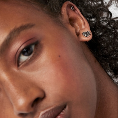 Pack of Motif Earrings in Rose Silver Vermeil with Spinels 0,45 - 0,85 cm