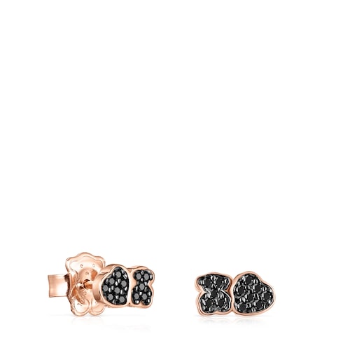 TOUS Motif Earrings in Rose Silver Vermeil with Spinels 0,8cm. image number 0