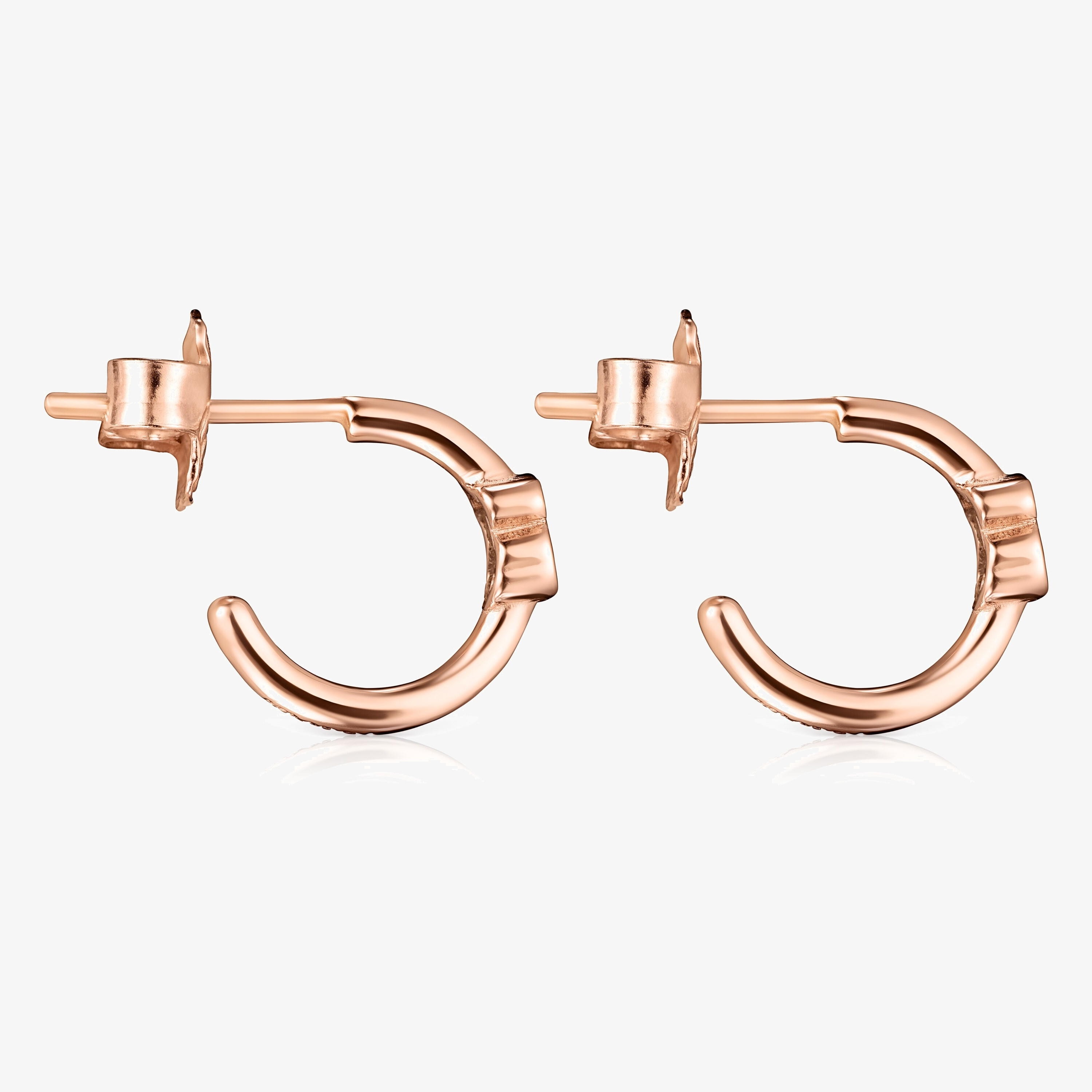 TOUS Motif hoop Earrings in Rose 18K gold vermeil with Spinels