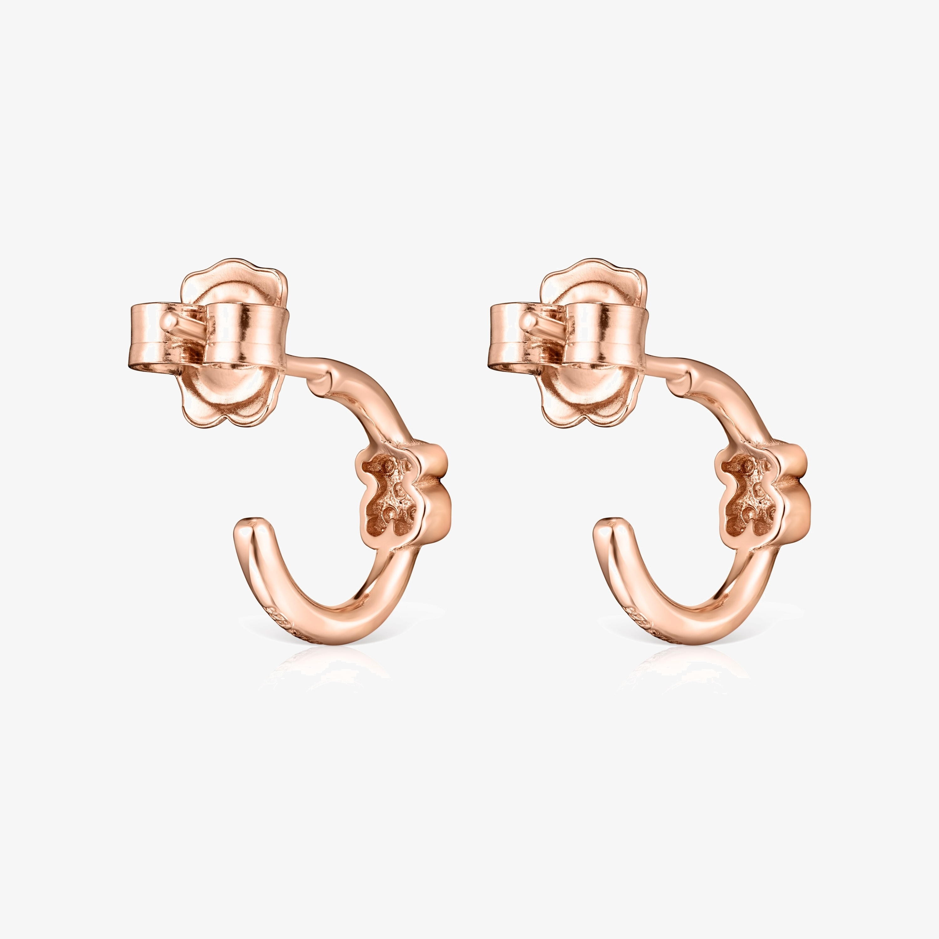 TOUS Motif hoop Earrings in Rose 18K gold vermeil with Spinels