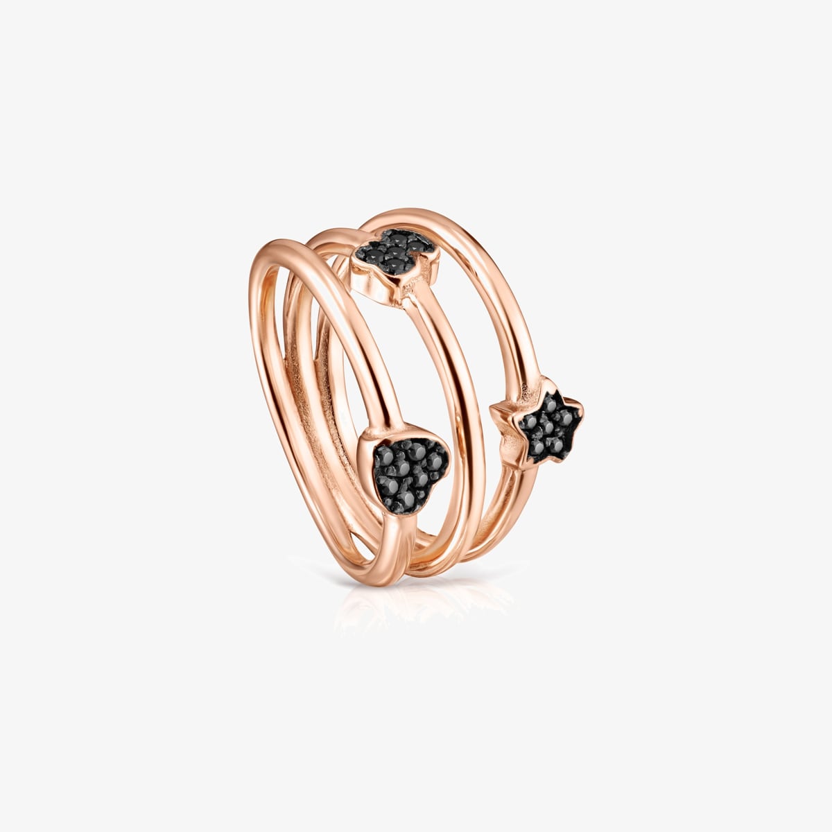 Ring Motif Aus Vermeil-Roségold Mit Spinellen Größe N14