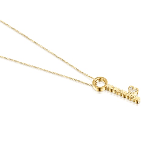 Collar llave de oro con diamantes San Valentín