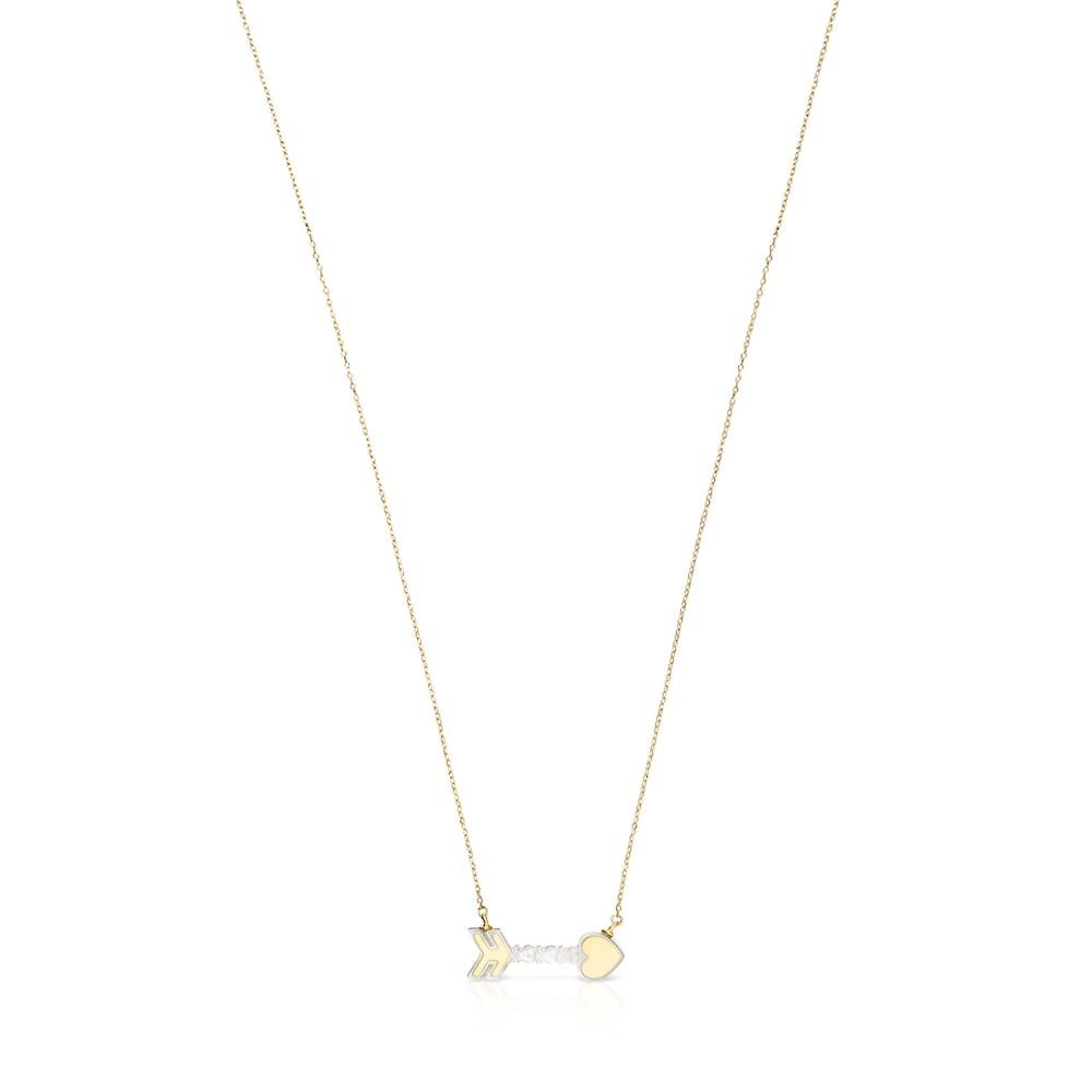 Collar flecha de oro y n&aacute;car San Valent&iacute;n