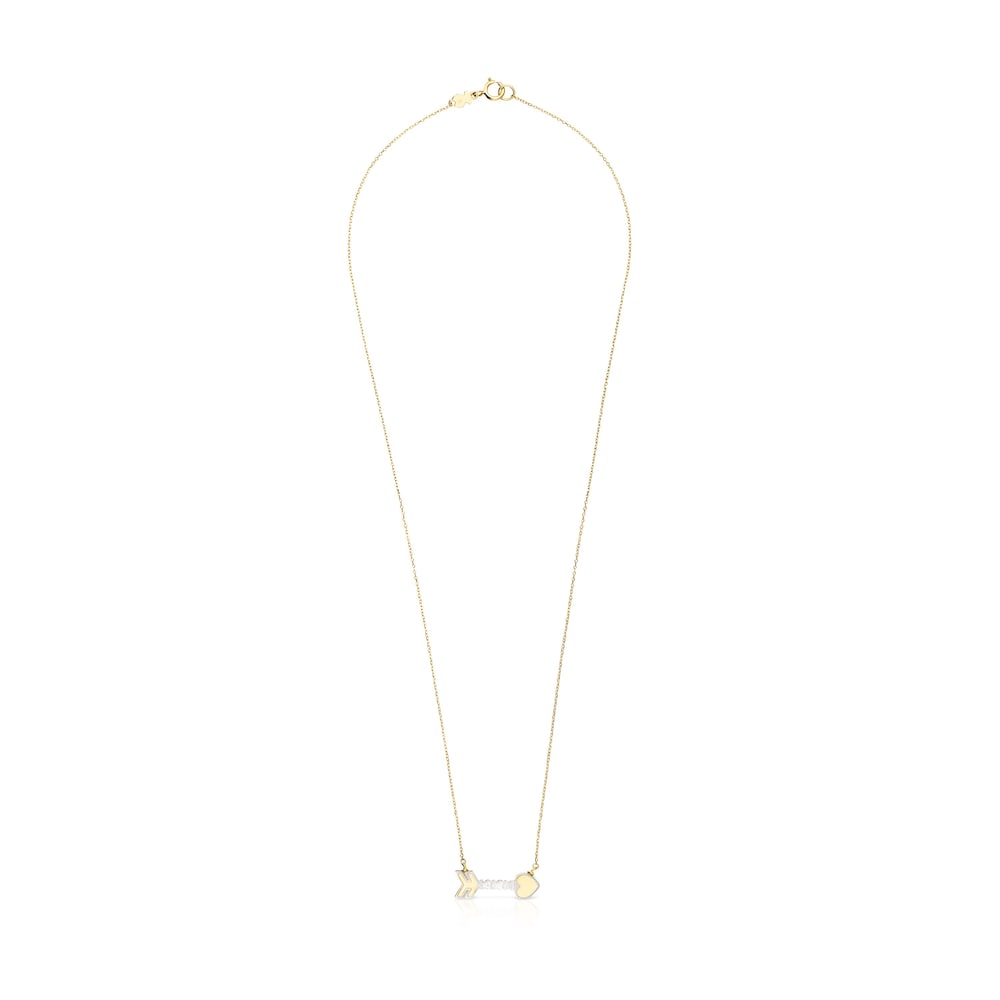 Collar flecha de oro y n&aacute;car San Valent&iacute;n