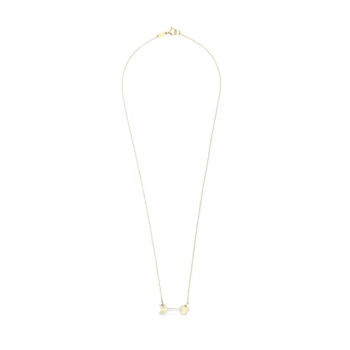 Gold San Valentín arrow Necklace with Mother-of-pearl