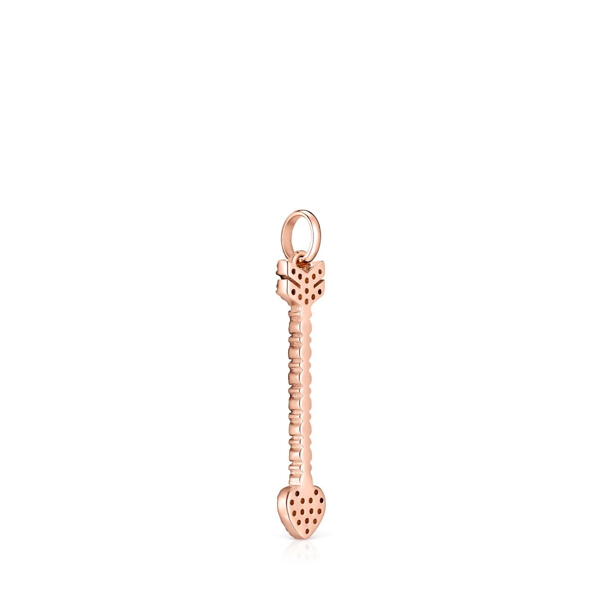 San Valentín arrow Pendant in Rose Silver Vermeil with Ruby and Spinel