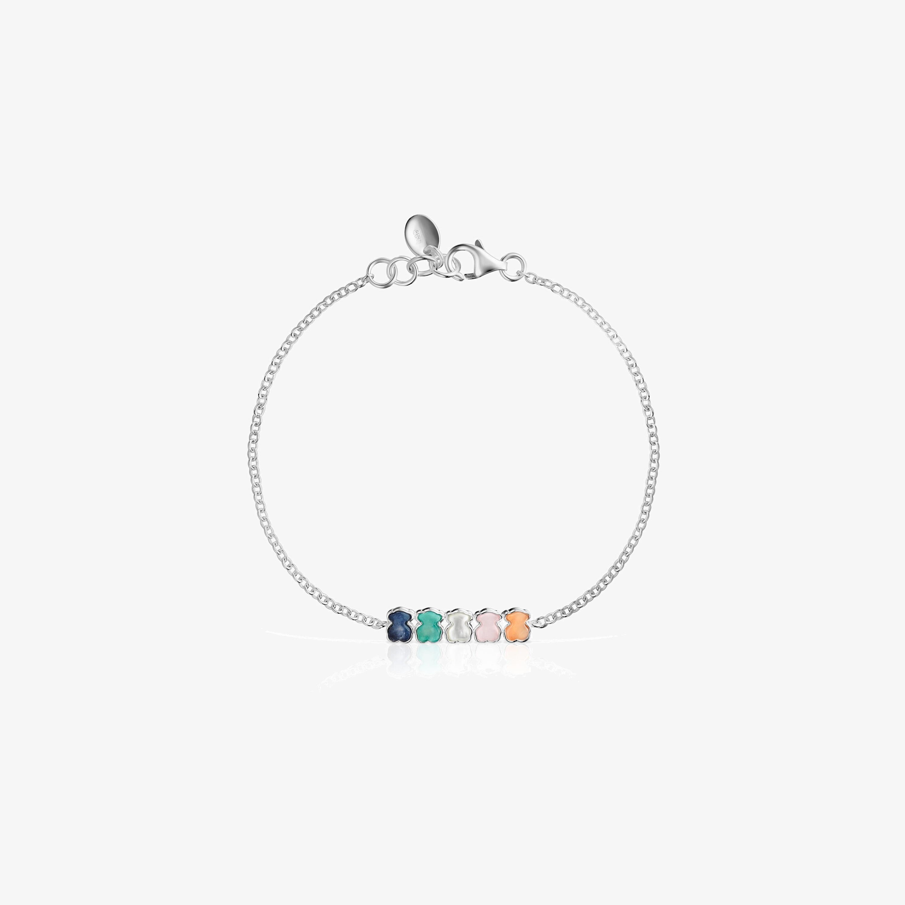 Mini Color Bracelet in Silver with Gemstones