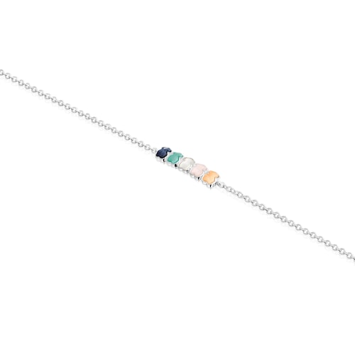 Pulsera de plata con gemas Mini Color
