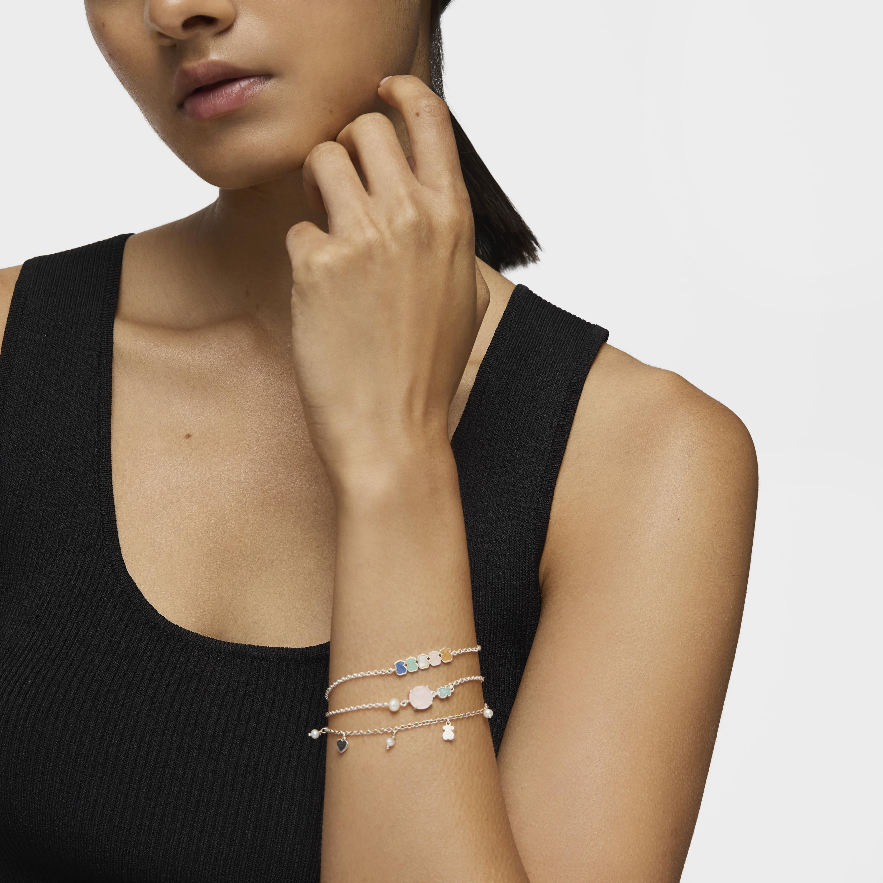 Mini Color Bracelet in Silver with Gemstones