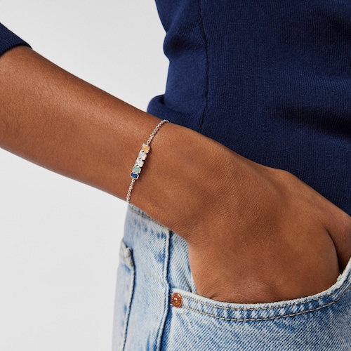 Pulsera de plata con gemas Mini Color
