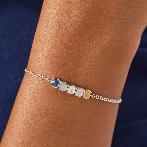 Pulsera de plata con gemas Mini Color