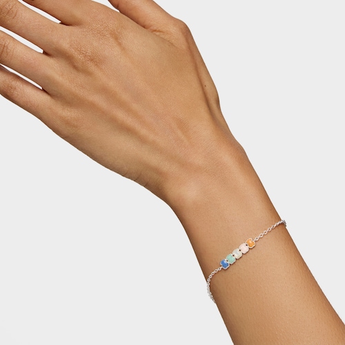 Pulsera de plata con gemas Mini Color