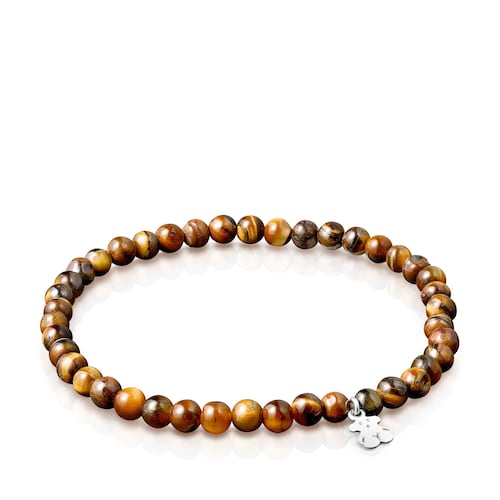 Pulseira Color de Olhos de Tigre e Prata