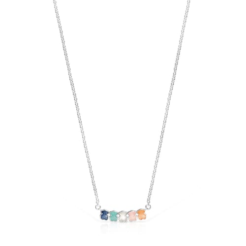 Collar de plata con gemas Mini Color