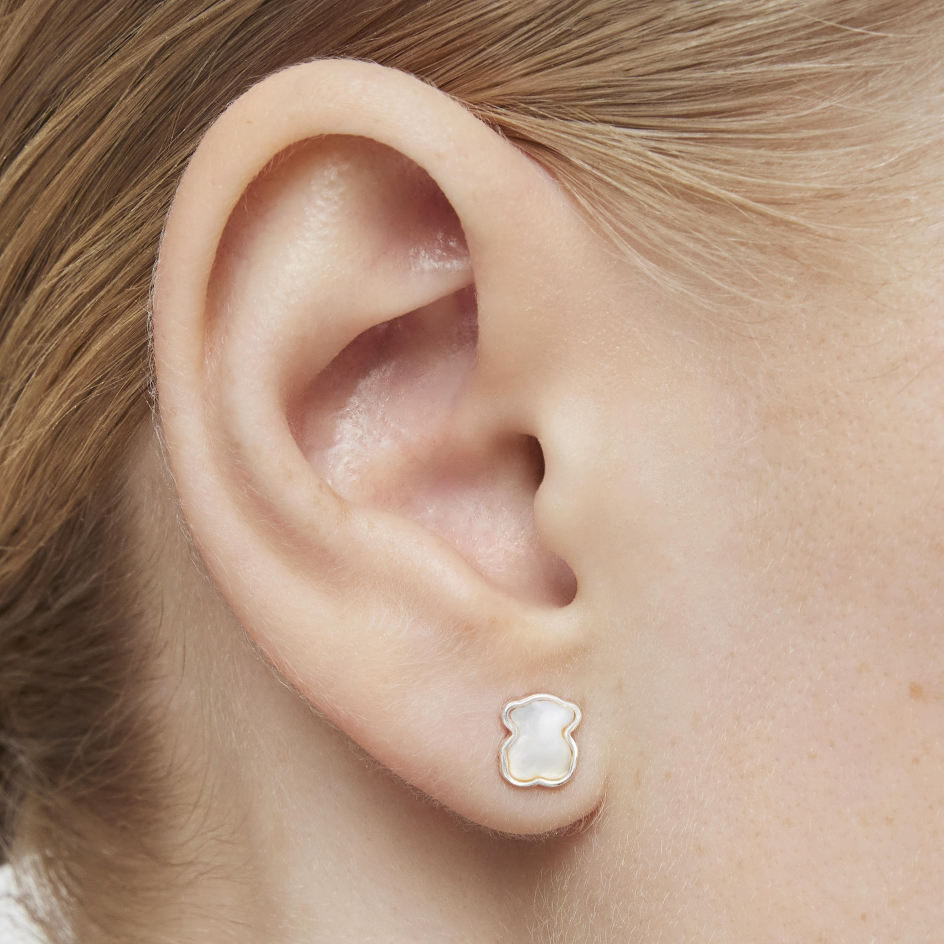 Silver TOUS Color Earrings with mother-of-pearl