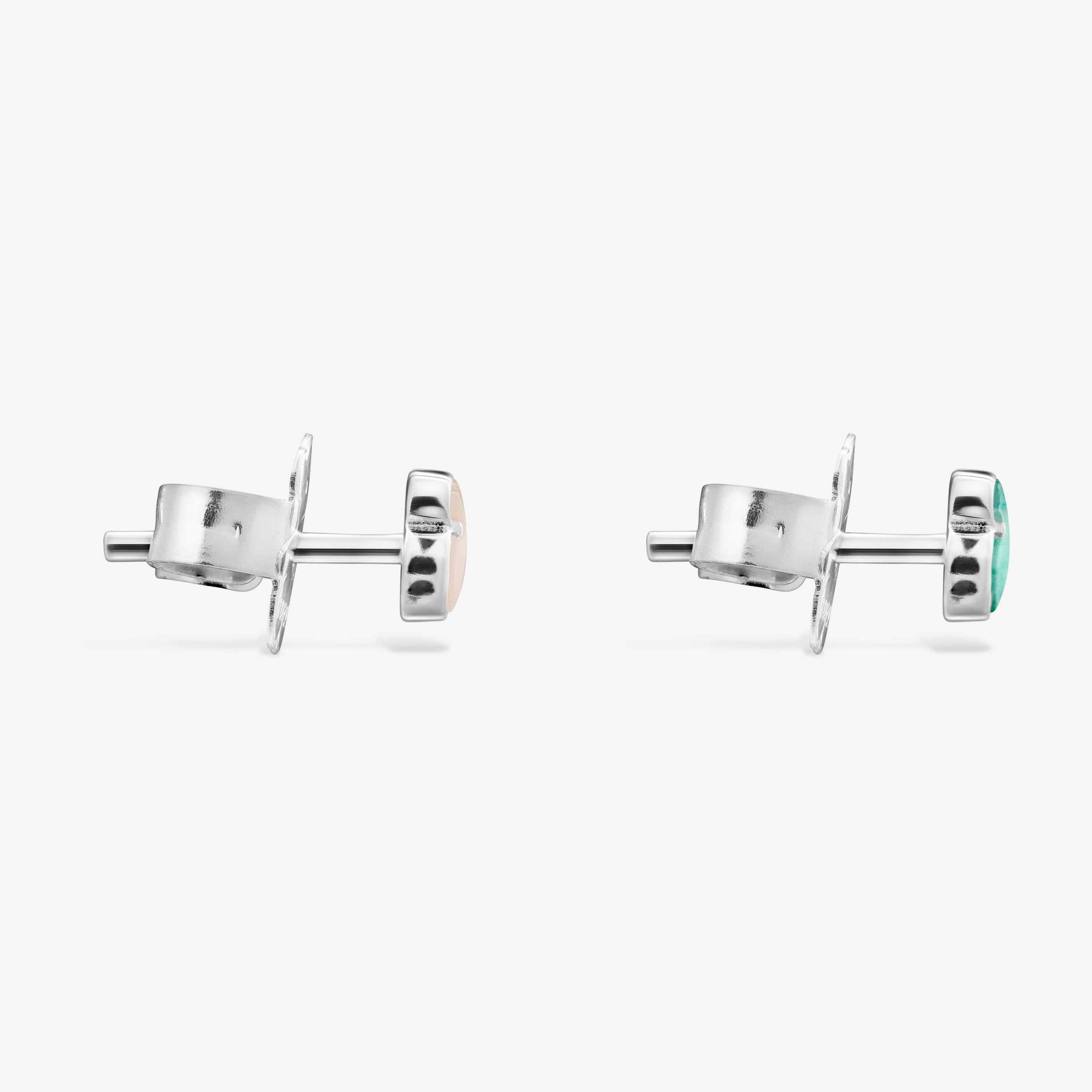 TOUS Mini Color Earrings in Silver with Gemstones 1,2cm.