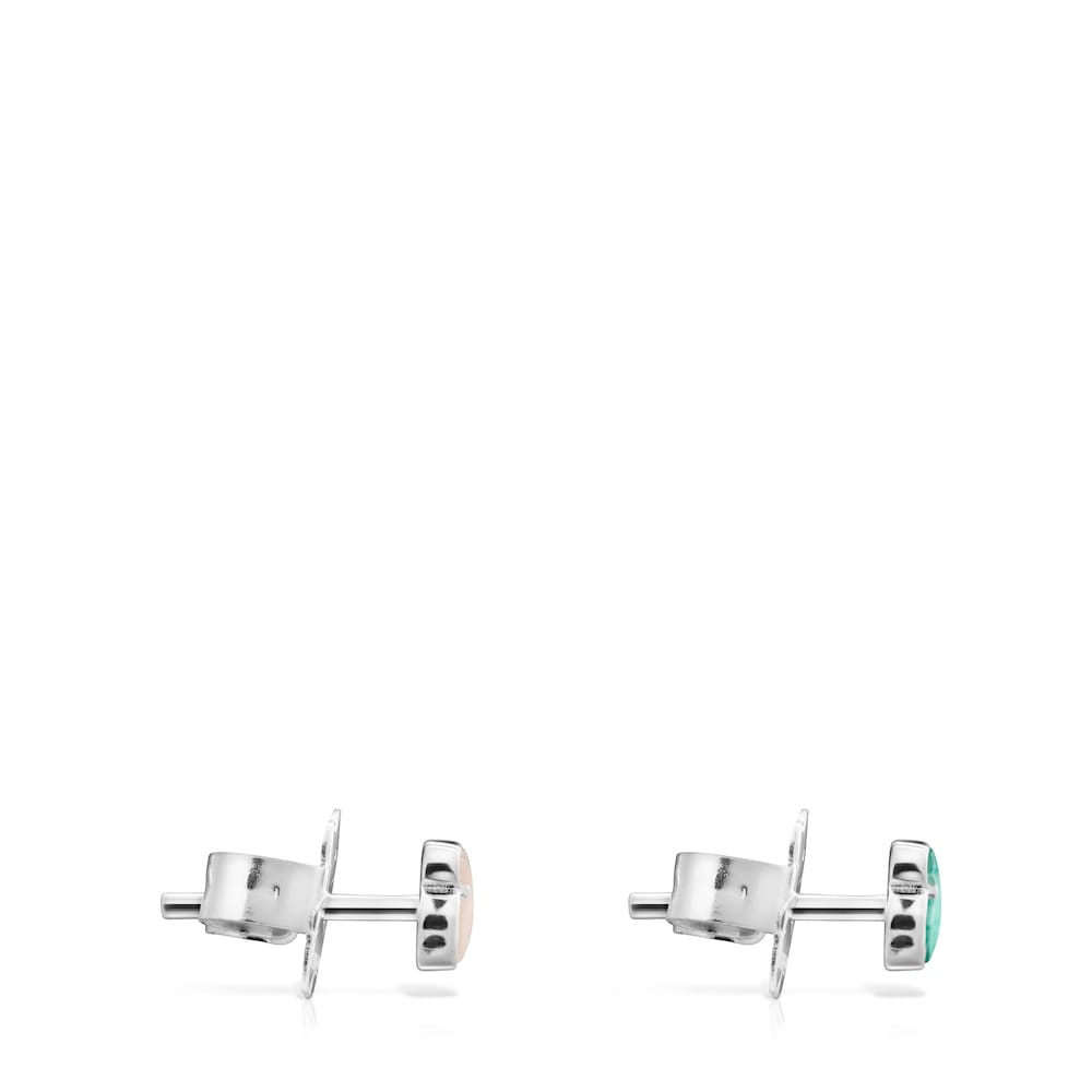 TOUS Mini Color Earrings in Silver with Gemstones 1,2cm