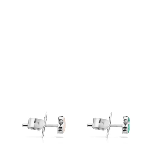 TOUS Mini Color Earrings in Silver with Gemstones 1,2cm