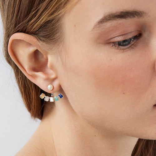 TOUS Mini Color Earrings in Silver with Gemstones 2,2cm