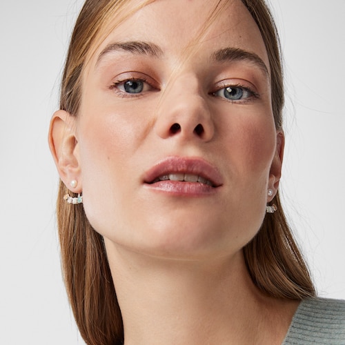 TOUS Mini Color Earrings in Silver with Gemstones 2,2cm