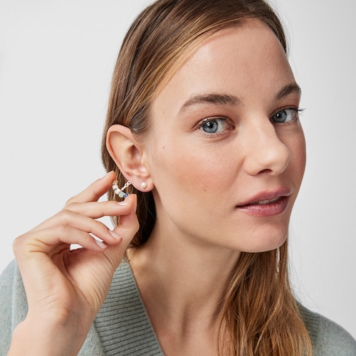 TOUS Mini Color Earrings in Silver with Gemstones 2,2cm