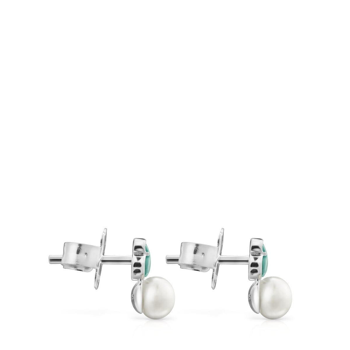 Mini Color Pendants in Silver with Amazonite and Pearl