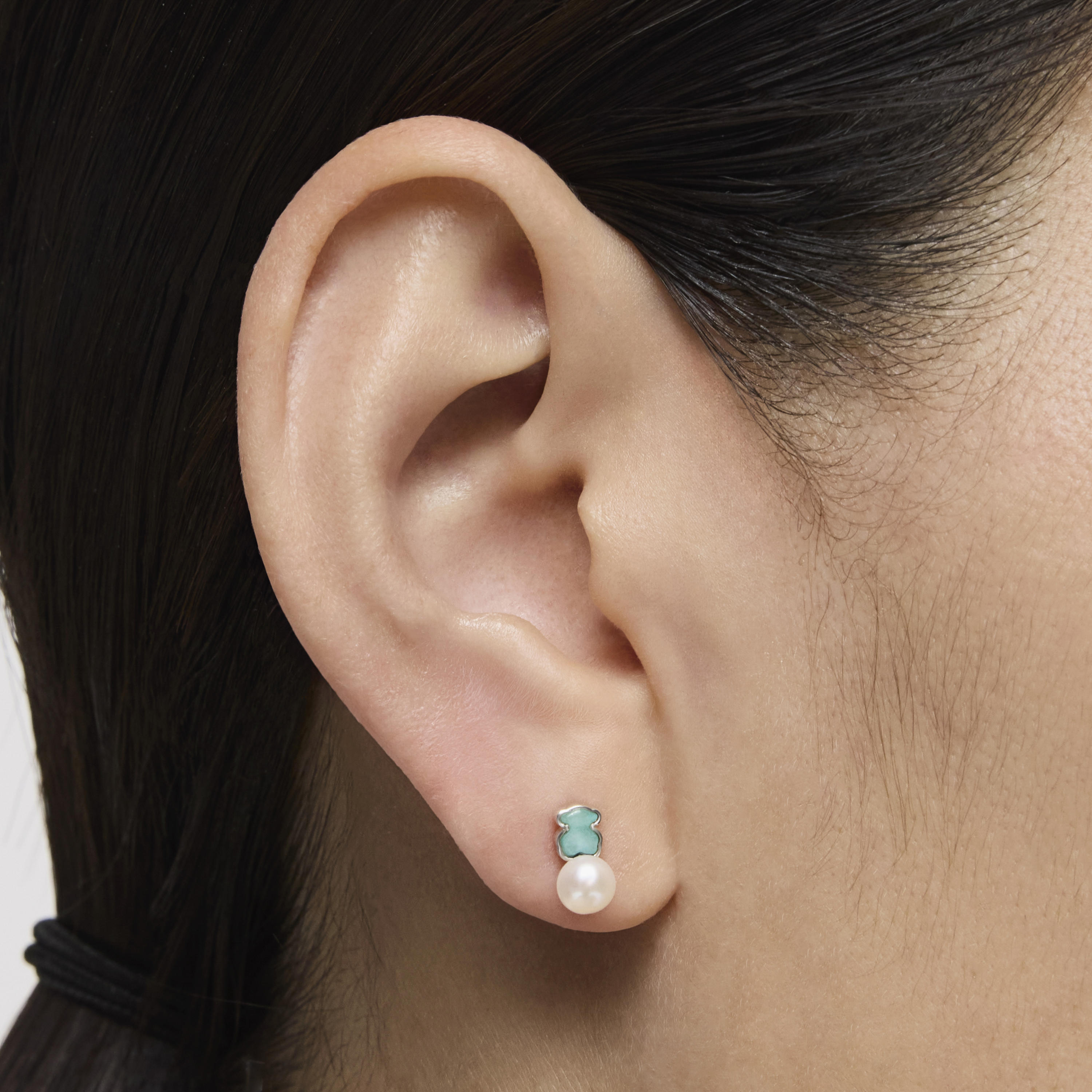 Mini Color Pendants in Silver with Amazonite and Pearl