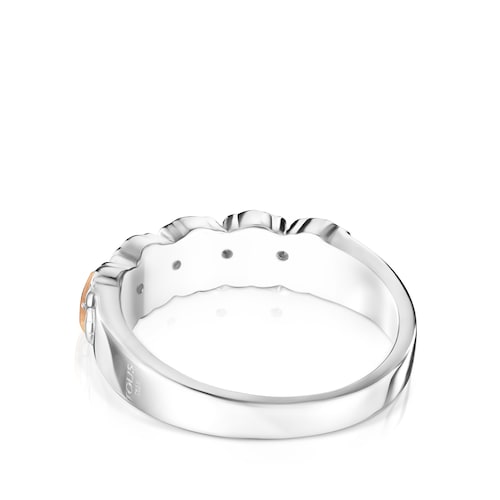 TOUS Mini Color Ring in Silver with Gemstones 0,5cm