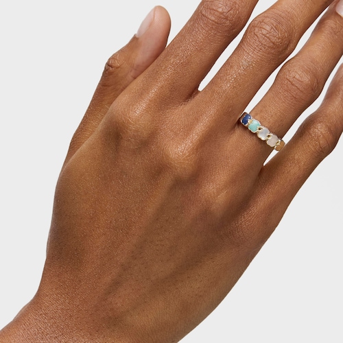 TOUS Mini Color Ring in Silver with Gemstones 0,5cm