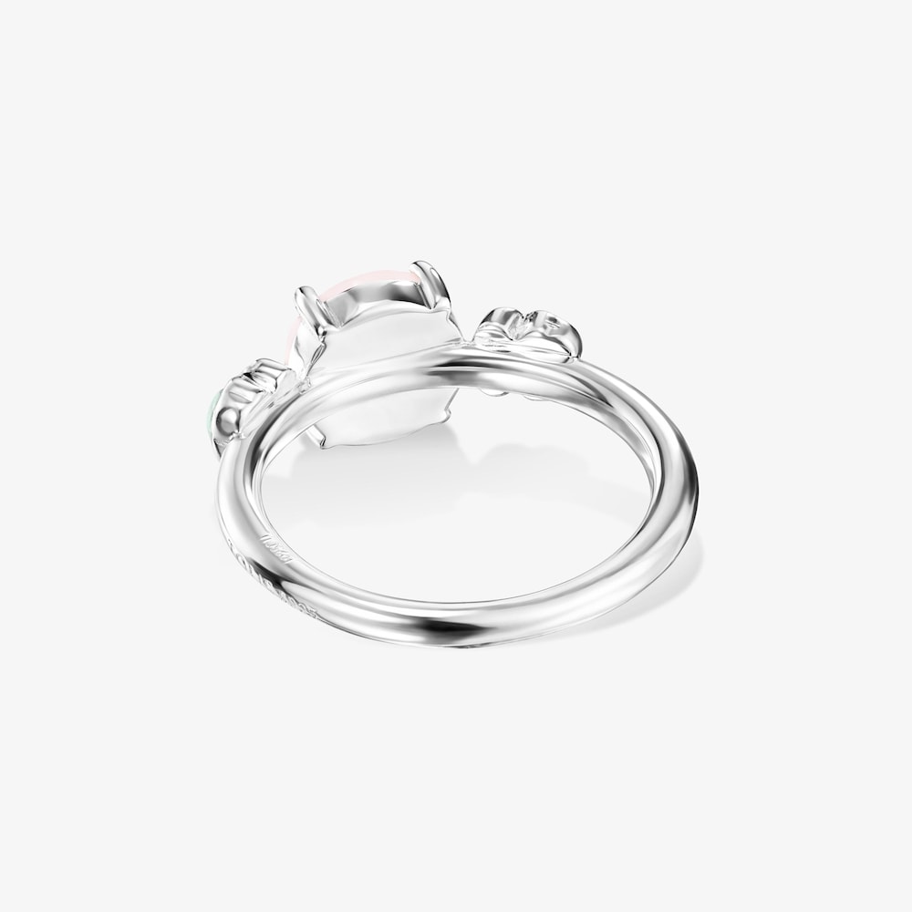 Anel Mini Color em Prata com Quartzo rosa e Amazonite