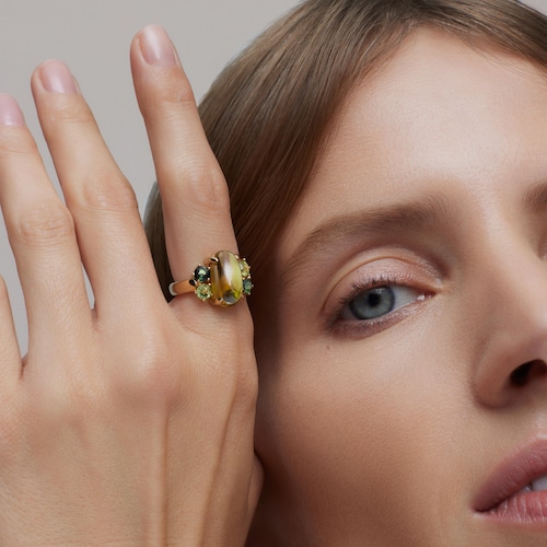 Anillo de oro con turmalina y peridoto TOUS ATELIER UNIQUE PIECES