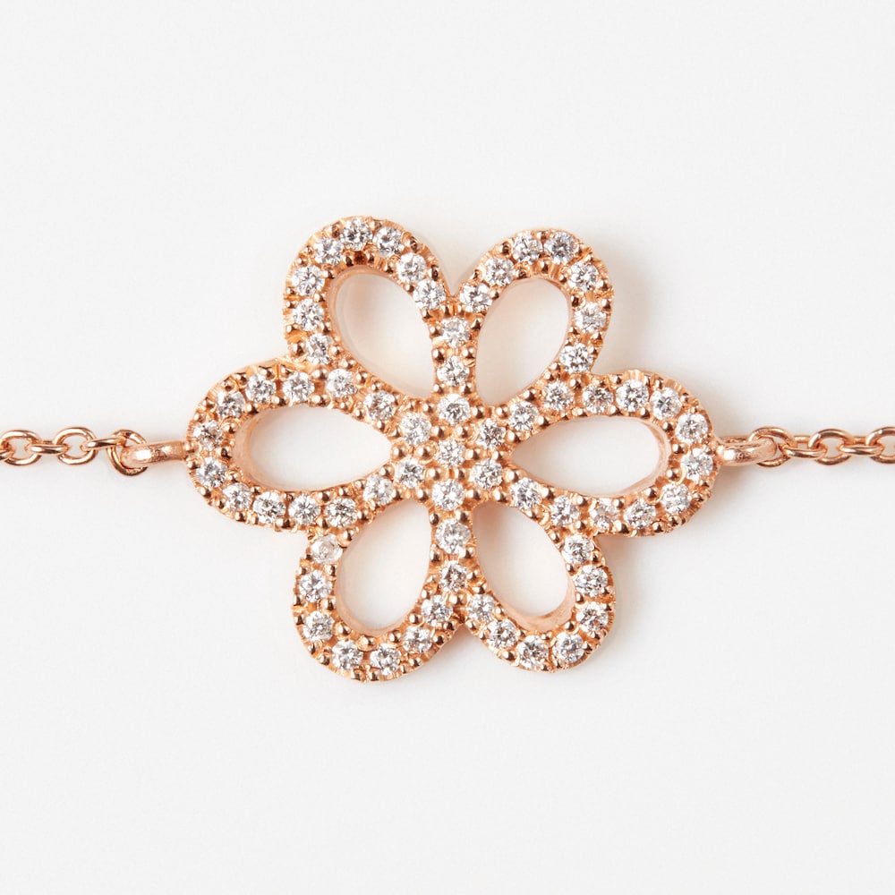 Bransoletka z r&oacute;żowego złota z diamentami TOUS ATELIER