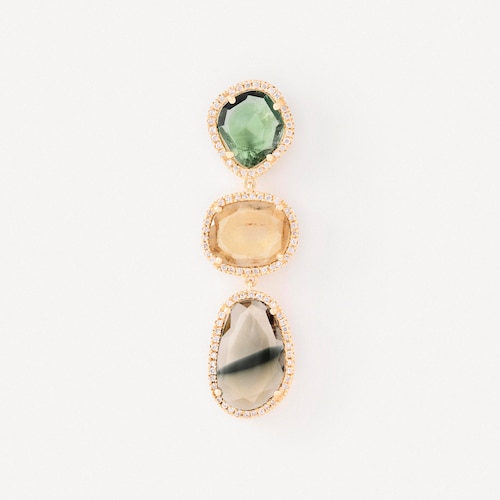 Gold Earrings with diamonds and tourmalines TOUS ATELIER UNIQUE PIECES