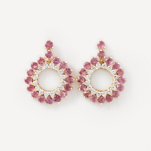 Gold Earrings with diamonds and glass-filled rubies TOUS ATELIER