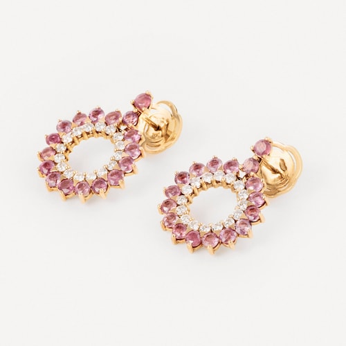 Gold Earrings with diamonds and glass-filled rubies TOUS ATELIER