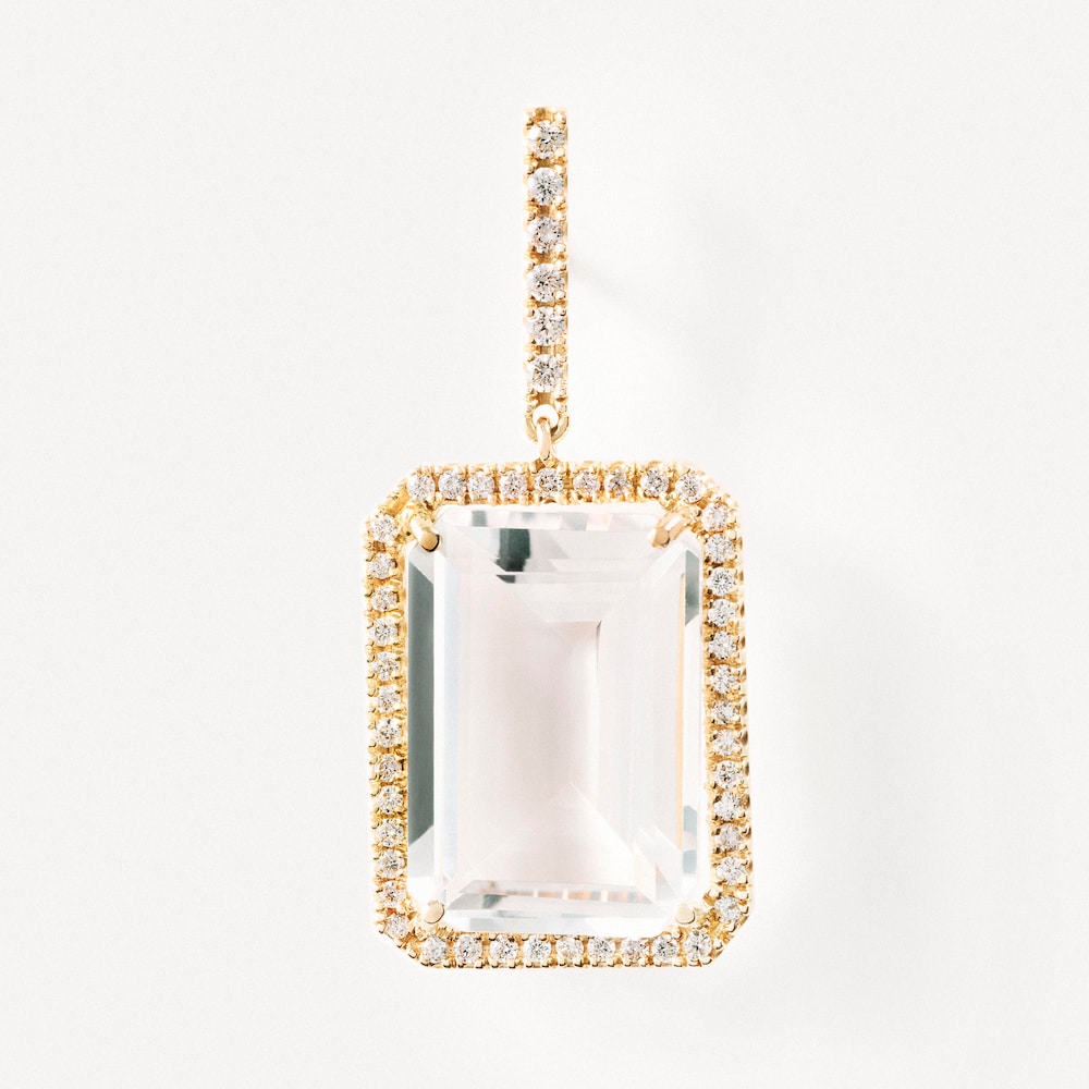 Aretes de oro con cuarzo cristal y diamantes TOUS ATELIER UNIQUE PIECES