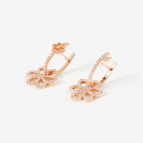 Hoop earrings in rose gold with diamonds TOUS ATELIER