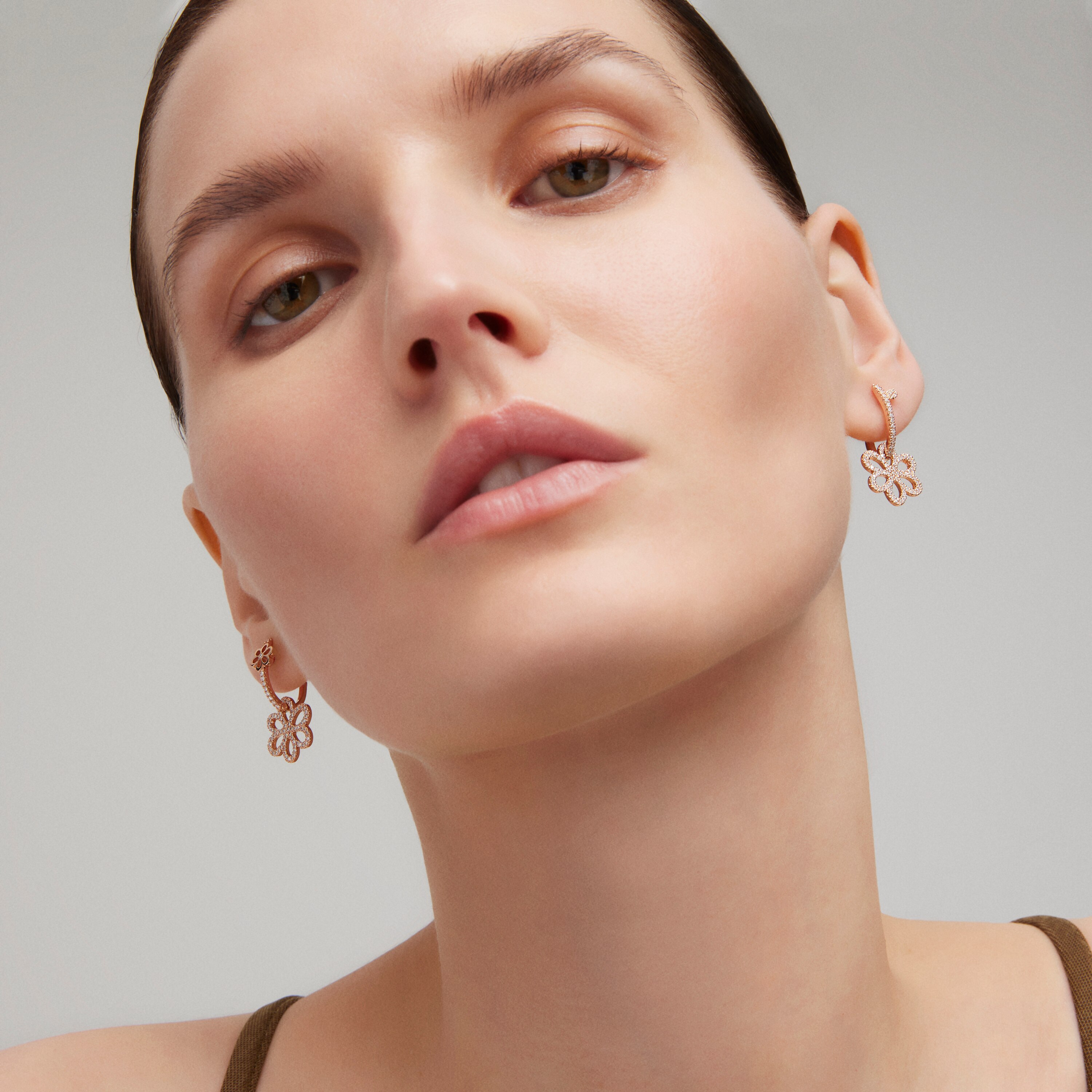 Hoop earrings in rose gold with diamonds TOUS ATELIER