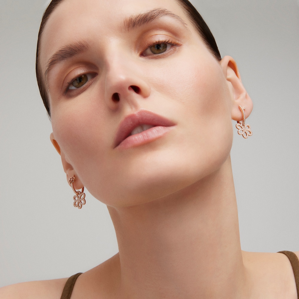 Hoop earrings in rose gold with diamonds TOUS ATELIER