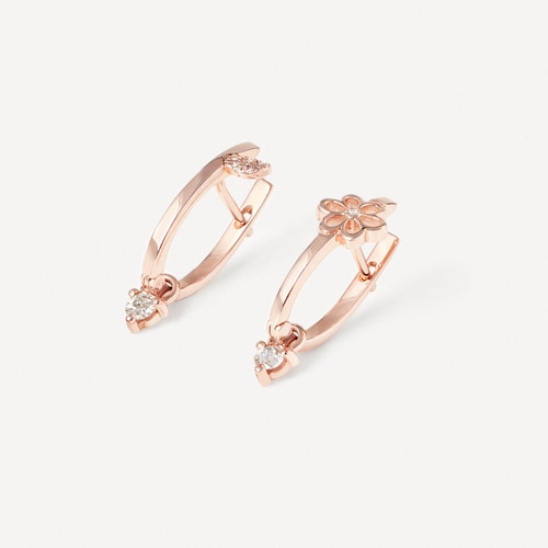 Hoop earrings in rose gold with diamonds TOUS ATELIER