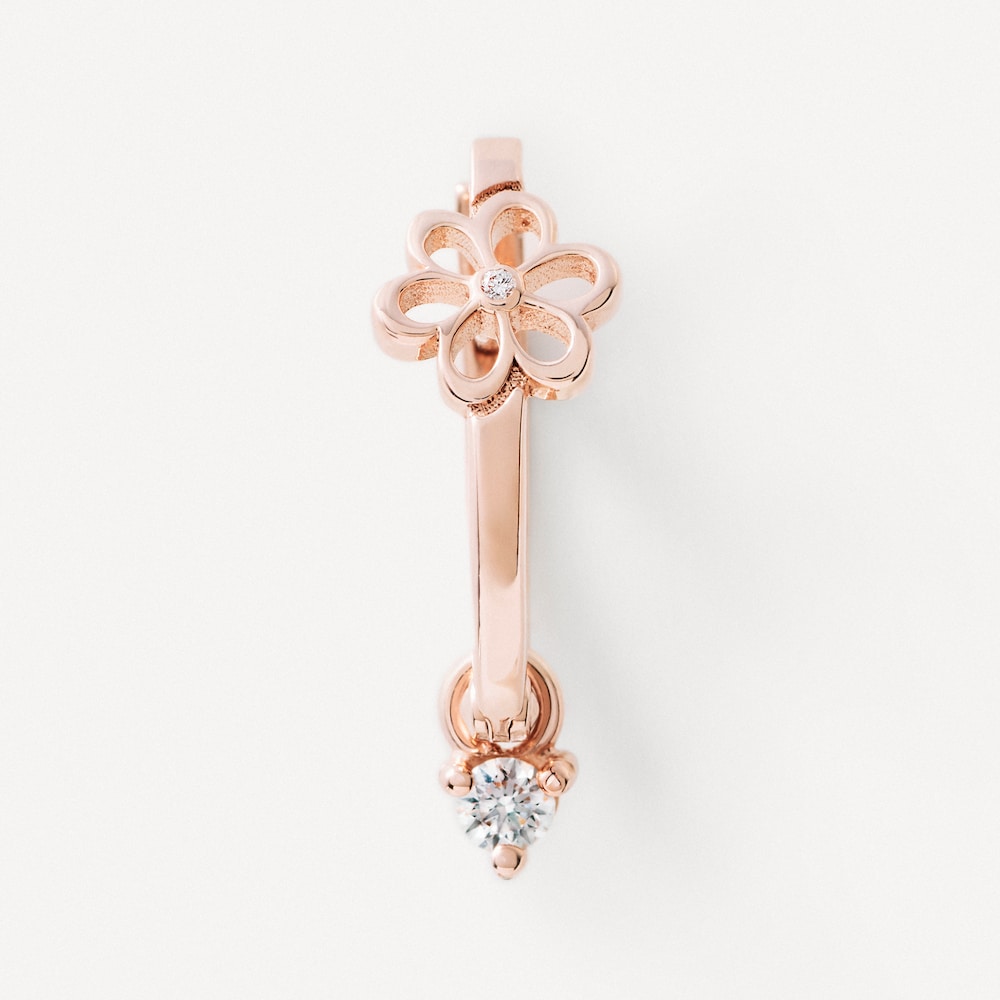 Kolczyki kreolki z r&oacute;żowego złota z diamentami TOUS ATELIER