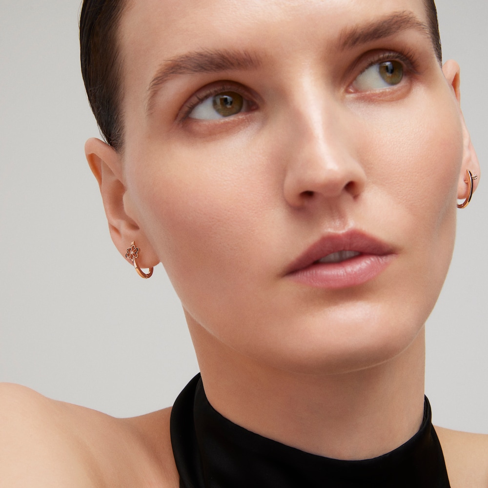 Kolczyki kreolki z r&oacute;żowego złota z diamentami TOUS ATELIER