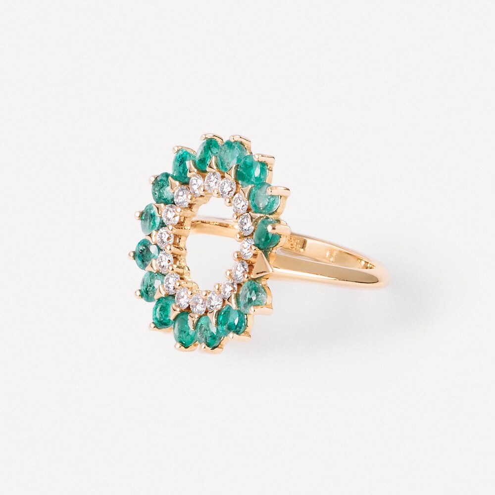 Gold Ring with diamonds and emeralds TOUS&nbsp;ATELIER UNIQUE&nbsp;PIECES