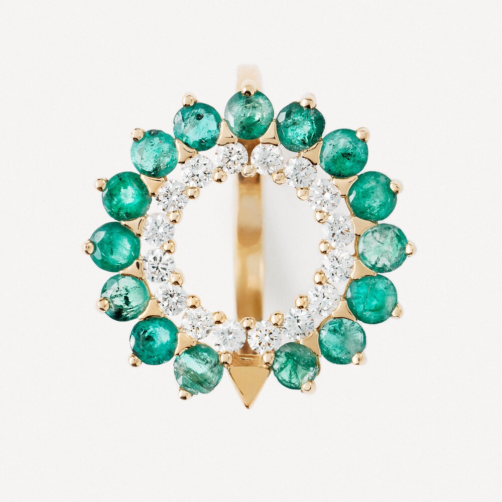 Gold Ring with diamonds and emeralds TOUS&nbsp;ATELIER UNIQUE&nbsp;PIECES