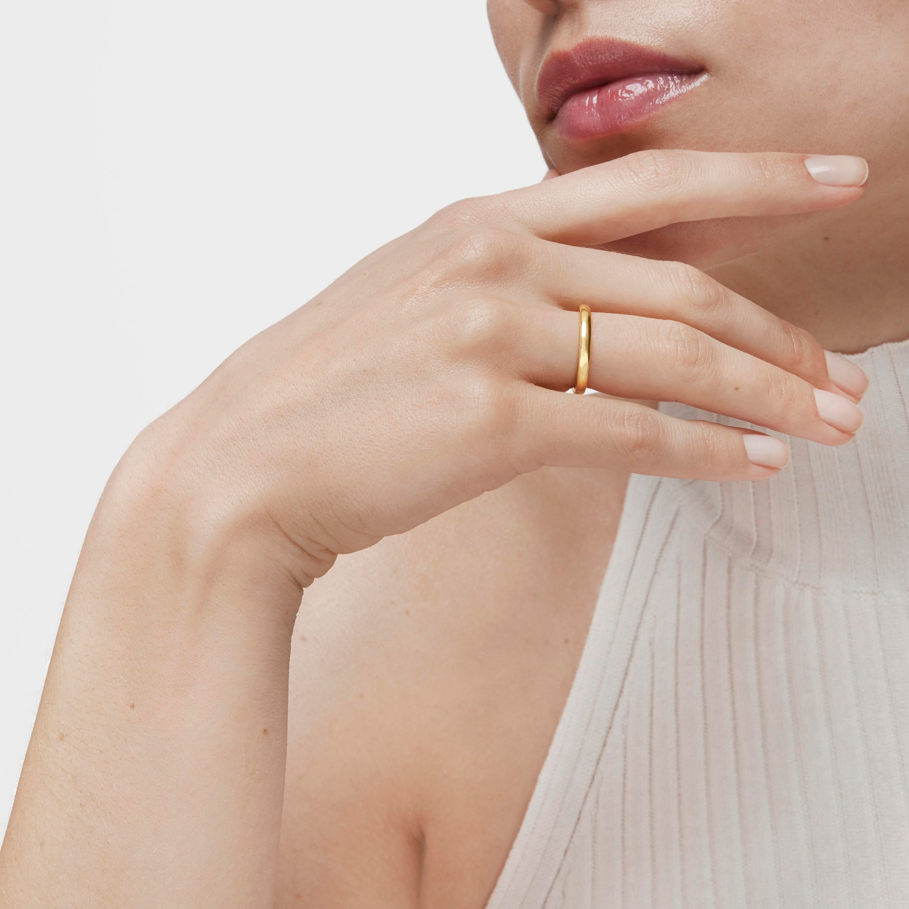 2.7 mm gold half-round wedding band Ring TOUS Alianzas