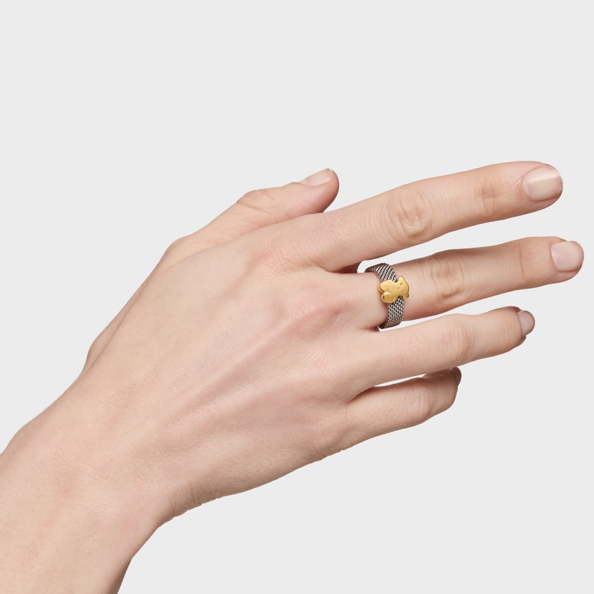 Anillo de acero motivo oso Sweet Dolls